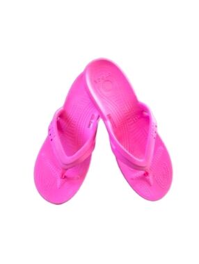 Crocs Shoes Kids Kadee II Hot Pink Flip Flop Thong Sandals Cushion Size 4